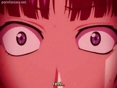 Zwei anime junge Mädchen  bekommen ins Gesichts gespritzt
